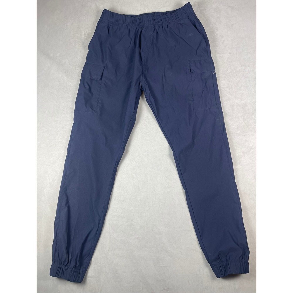 Hudson & Barrow Performance Tech Mens Navy Blue Cargo Jogger Size Medium Stretch